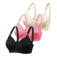 thumbnail image 1 of Gibobby Brasier deportivo para mujer Ropa interior cómoda para mujer, sin anillo de, de pecho anticaída, 3 uds., talla fina(BK2,42), 1 of 4