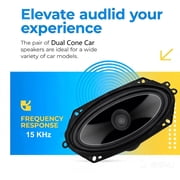 Dual Cone Car Speaker,6x9 Door speakers,Full Range,65W Max, 4 Ohm,Wide Frequency Response,Enhanced Bass,Polypropylene Cone,Rubber Surro Dual Cone Replacement Auto Speaker