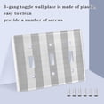 thumbnail image 4 of Dailycode Light Switch Plate Covers 3 Gang Wall Plate Plastics Outlet Covers for Kitchen Home Office Decor Silver Gray and White Stripes, 4 of 8