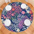 thumbnail image 2 of Pioneer Flower Floral Print Pattern Round Fitted Tablecloth with Elastic Edge,Dining Table Cover Waterproof,Outdoor Round Tablecloth for Camping,Dining,Indoor and Outdoor, 2 of 7
