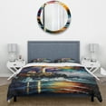 thumbnail image 3 of Designart "Majestic Lighthouse Overlooking the Ocean V" Beach Light House Bedding Covert Set - Coastal Light House Purple Coastal Bed Set With 1 Sham, 3 of 6