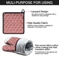 thumbnail image 7 of Red Christmas Patchwork Pattern Kitchen Oven Mitt and Pot Holder Sets 2 Pcs for Baking, Cooking and Grilling, Heat Resistant Up To 392 °F, 7 of 7