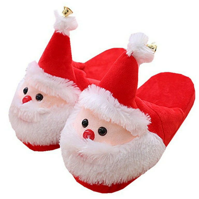 Christmas Slippers Claus Funny Novelty House Slippers Winter Slippers