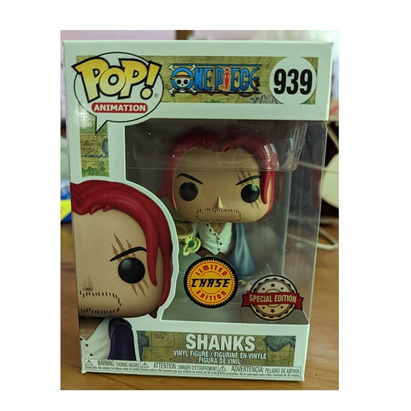 Funko POP! Animation One Piece CHASE Shanks #939 Exclusive Sticker