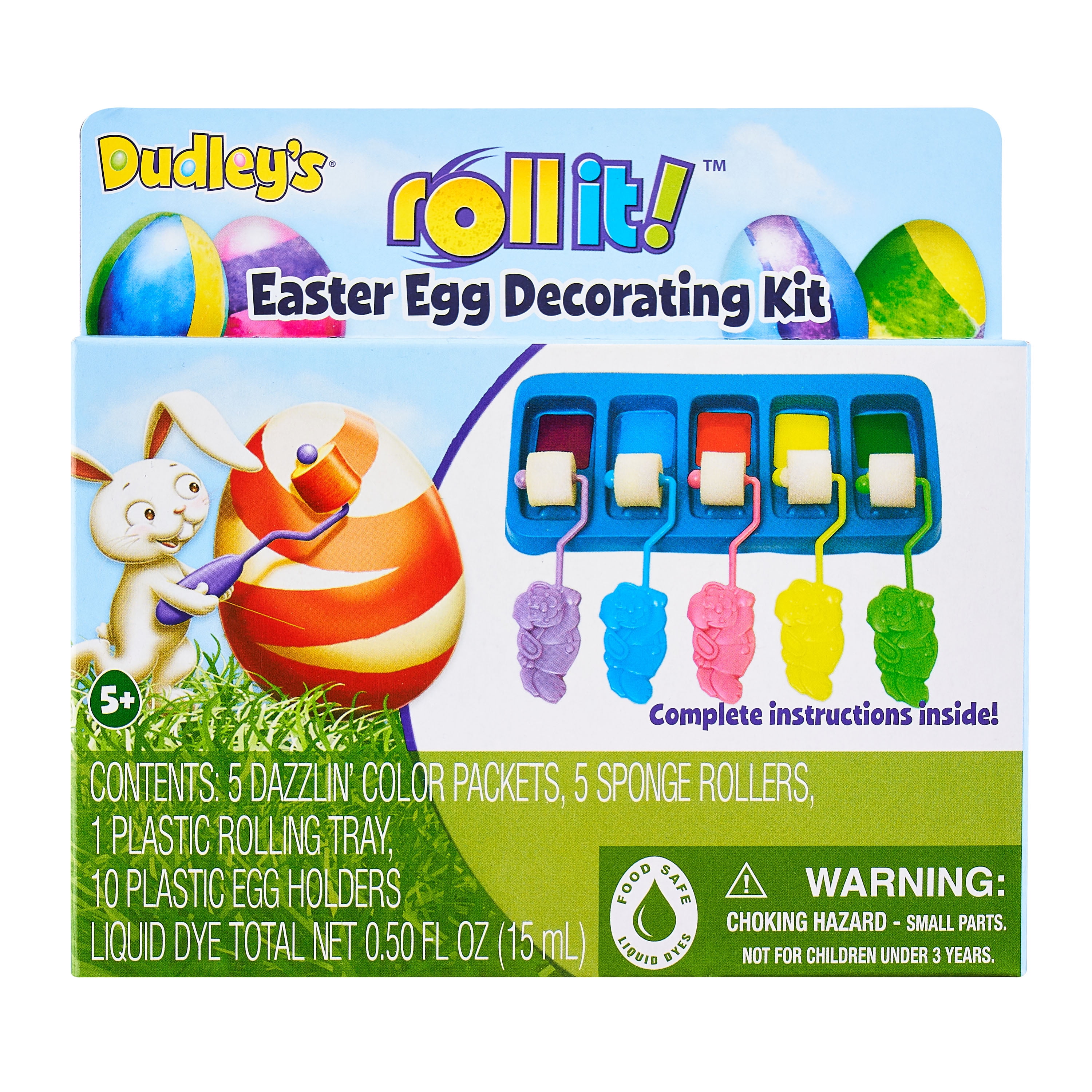 Dudley’s Roll It Easter Egg Decorating Kit, Egg Dye Process, Colors