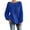 Blue, variant on Womens Crewneck Sweatshirts Fall Fashion Oversized Boxy Sweater Fleece Pullover Casual Winter Clothes Plain Solid Tops