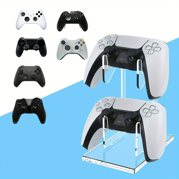 2 Tier Controller Holder and Headset Stand for PS4 PS5 XBOX ONE SWITCH, Controller Stand Gaming Accessories