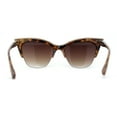 thumbnail image 4 of Womens Half Rim Elegant Metal Brow Designer Cat Eye Sunglasses Tortoise - Brown, 4 of 4