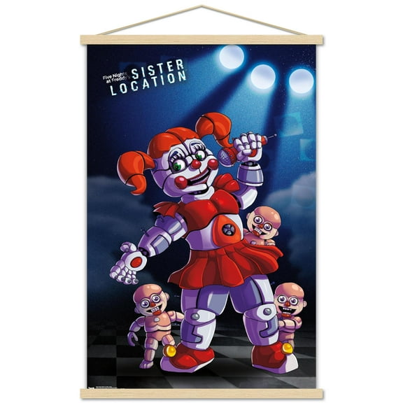 Five Nights at Freddy's: Sister Location - Baby Wall Poster with Wooden Magnetic Frame, 22.375" x 34"