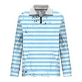 thumbnail image 5 of Timoontee Men's Quarter Zipper Sweatshirts Loose Long Sleeve Stand Up Collar Zebra Striped Print Pullover Tops Fall Winter Casual Thermal Warm Sweatshirts Light Blue M, 5 of 5