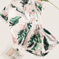 thumbnail image 2 of Women's 2 Piece Pajama Set Shorts Sleepwear Satin Soft Comfy Button Up Button Summer Lounge Set Short Sleeve Pajamas White Small, 2 of 5