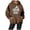 Coffee, variant on Women's Autumn Winter Trend Hoodie with Letter Print Sports Long Sleeve Hooded Top for Everyday Wear Beige M