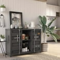 thumbnail image 2 of Furniture of America Button Metal 6-Shelf Console Table, Gun Metal, 2 of 8