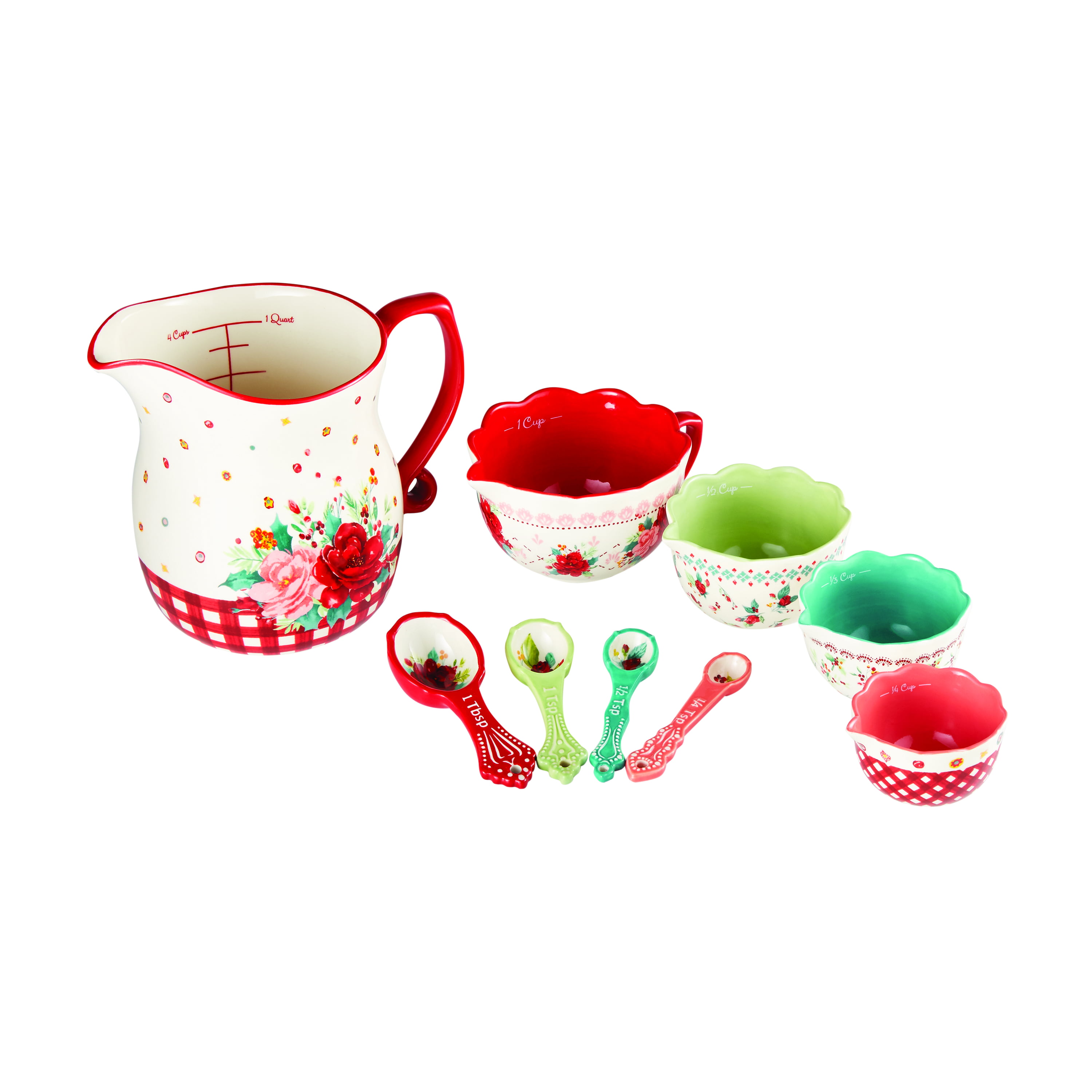 The Pioneer Woman 9-Piece Ceramic Measuring Cup Set, Multiple Patterns -  Yahoo Shopping
