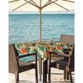 thumbnail image 3 of Fsddascl Orange Green Palm Leaves Outdoor Tablecloth - 60x60 Inch Square Dining Table Cover, Summer Tropical Floral Waterproof Outdoor Table Cloth with Umbrella Hole & Zipper for Picnic/Patio/Party, 3 of 7