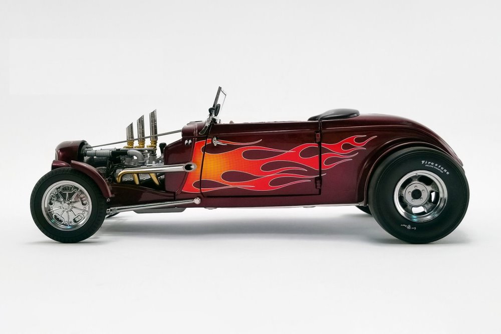 1934 Hot Rod Roadster, Brandywine Red Metallic with Flames - GMP