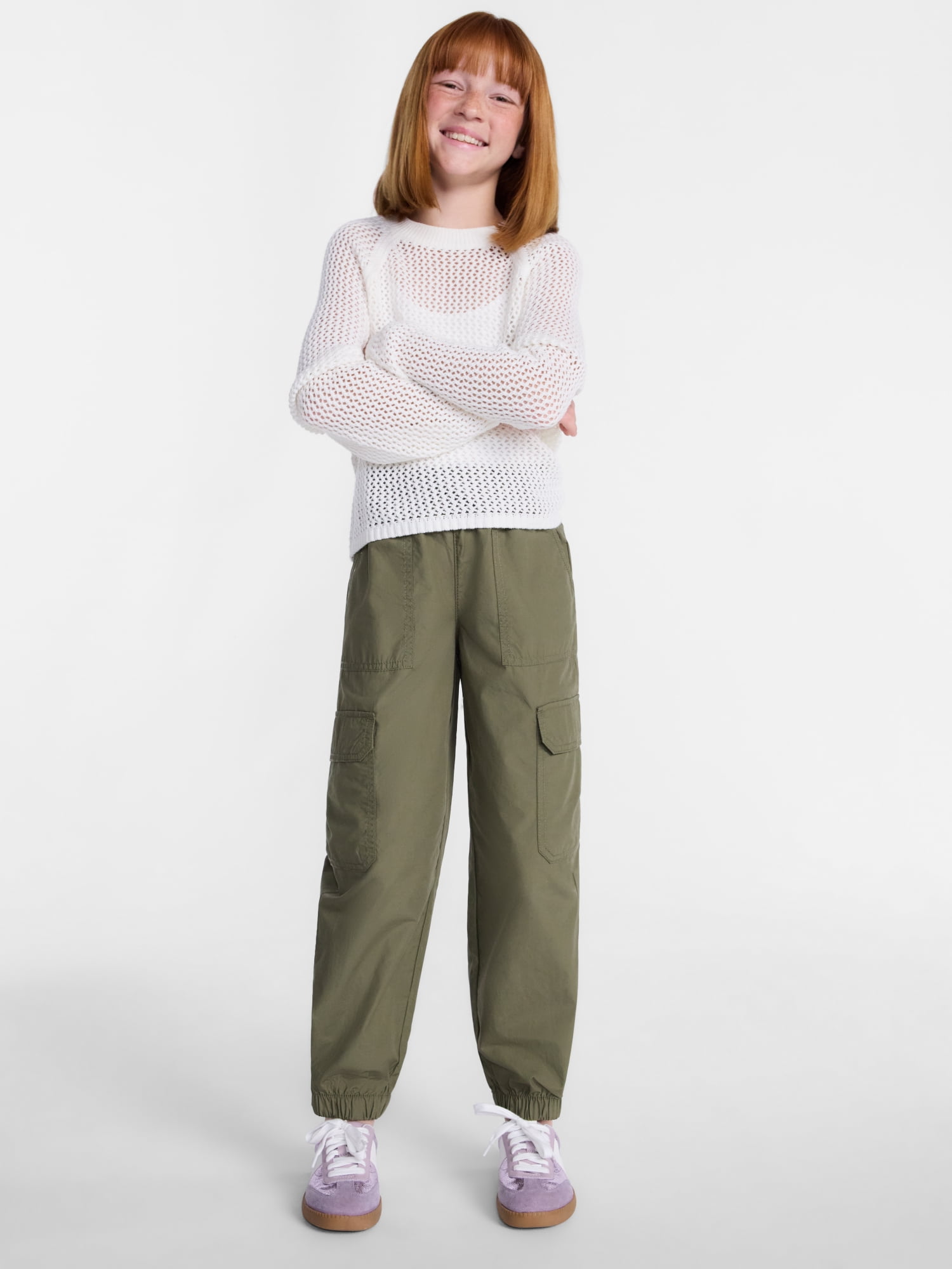 Wonder Nation Girls Cargo Jogger Pants, Sizes 4-18