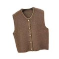 thumbnail image 4 of yuksok Knit Cardigan Vest for Women Button Knitted Vest for Commuting Home Shopping Coffee, 4 of 9