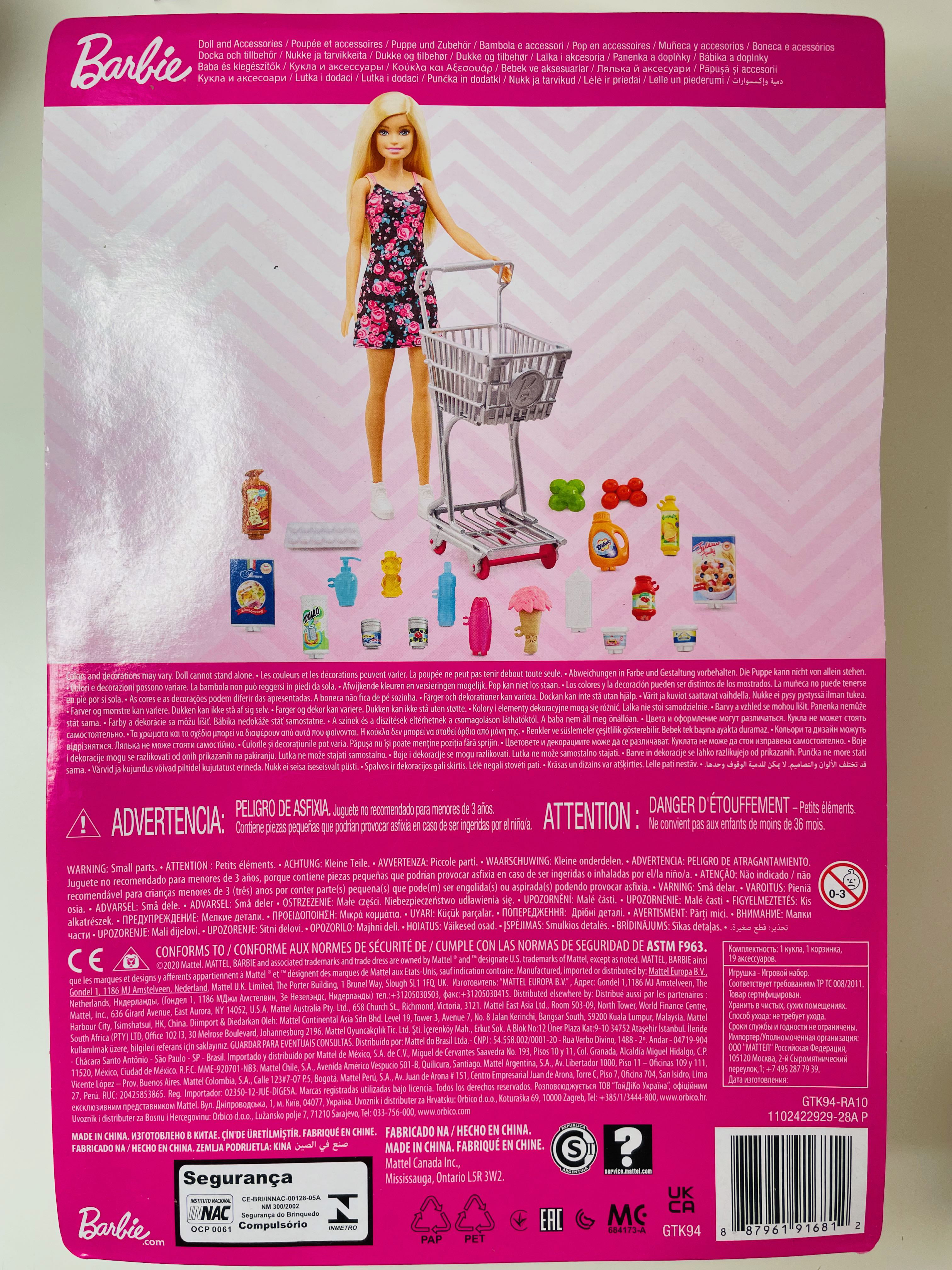 Mattel GTK94 Barbie Shopping Time con Carrello Spesa e Accessori