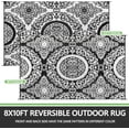thumbnail image 2 of Outdoor Rug x Outdoor Carpet Reversible Patio Rug for Camping Large Outdoor Plastic Straw Area Rug Portable Geometric Mats for RV Backyard Deck Porch Beach Picnic Teal, 2 of 7