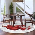 thumbnail image 3 of Large Round Rug 8Ft Washable Non-Slip, Valentine's Day Circle Area Rugs for Living Room Bedroom, Red Love Gift Box Abstract Dots Stripes Indoor Floor Mats Carpet Runner for Home Decor, 3 of 8