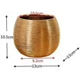 thumbnail image 2 of 2024 Modern Minimalist Ceramic Round Vase Gold For Decorative Succulents In Indoor And, 2 of 5