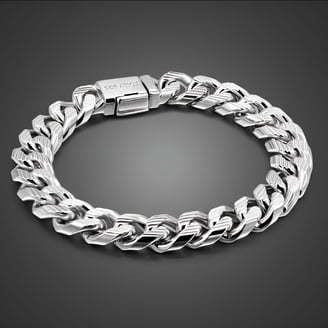 Mesmerize Bracciale Kada Ovale In Acciaio Inox Oro Rosa - Apribile, Uomo - Extralarge, 8 Mm