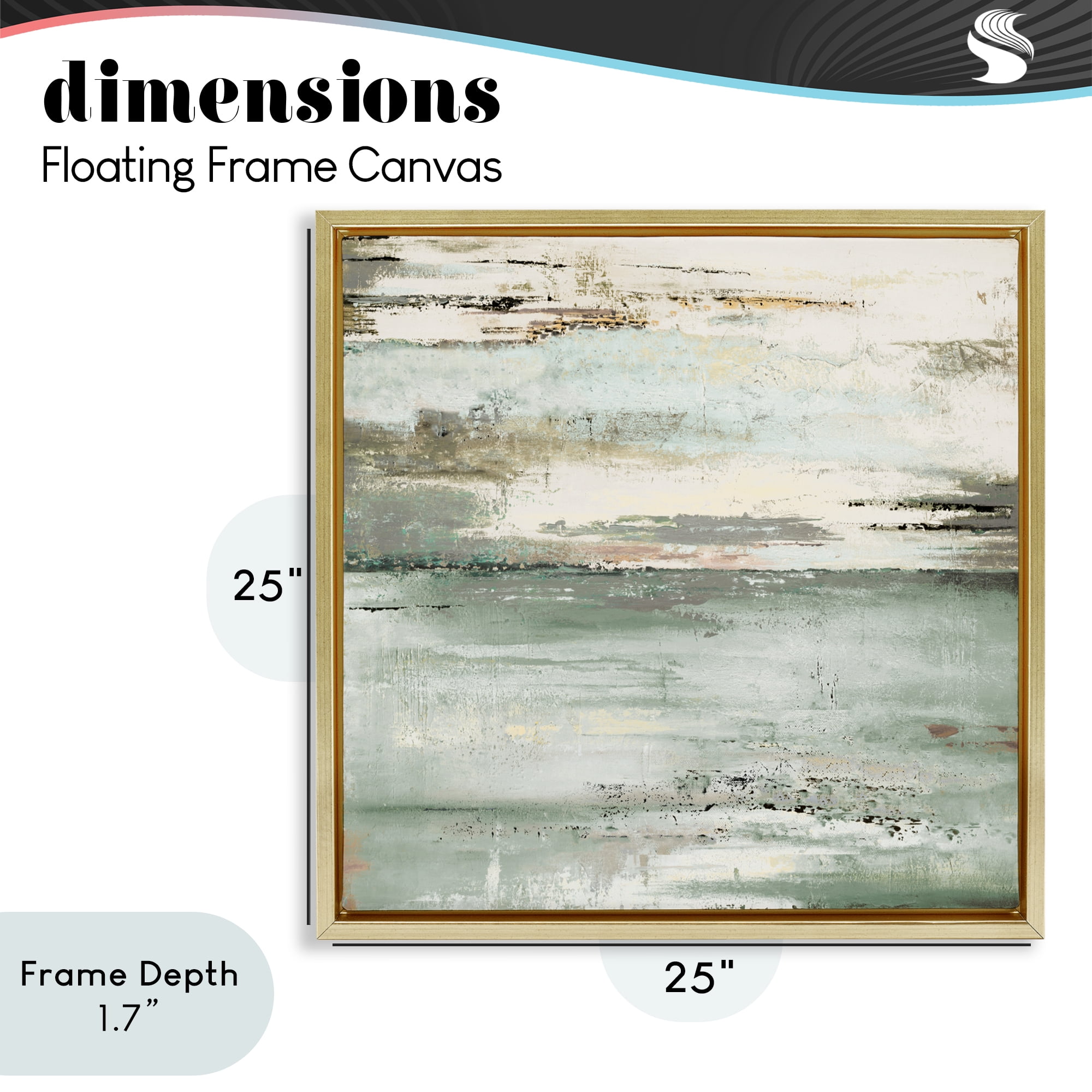 Stupell Industries The Seafoam Ones Abstract Gold Framed Floater Canvas Wall Art, design by Patricia Pinto