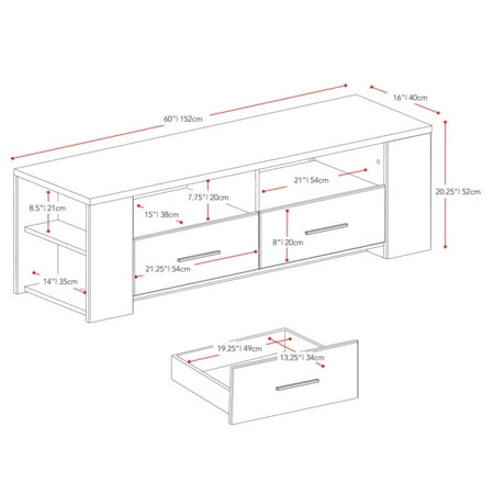 CorLiving - Bromley TV Bench, for TVs up to 75" - Ravenwood Black