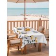 thumbnail image 2 of Outdoor Tablecloths with Umbrella Hole & Zipper, Spring Flowers Rectangle Tablecloth 60x120 Inch, Modern Simple Floral Plants Lines Art Waterproof Table Cloth, Patio/Pool/Picnic Table Covers, 2 of 8