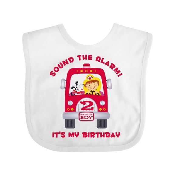 Inktastic Fire Truck 2nd Birthday Boy Boys Baby Bib