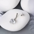 thumbnail image 4 of Anillos de ombligo de acero quirúrgico 14G con forma de corazón facetado y circonita cúbica, joyería para piercing corporal oso de fresa Electrónica, 4 of 5