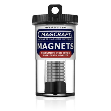 - MAGCRAFT® NSN0802 - Rare Earth Disc Magnets, 0.5 in. Diameter x 0.125 in. Thick, 14-Count