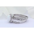 thumbnail image 2 of Silverstar Gems Three Piece Halo Oval White CZ Wedding Engagement Ring Set Round Choose Your Band Color, 2 of 5