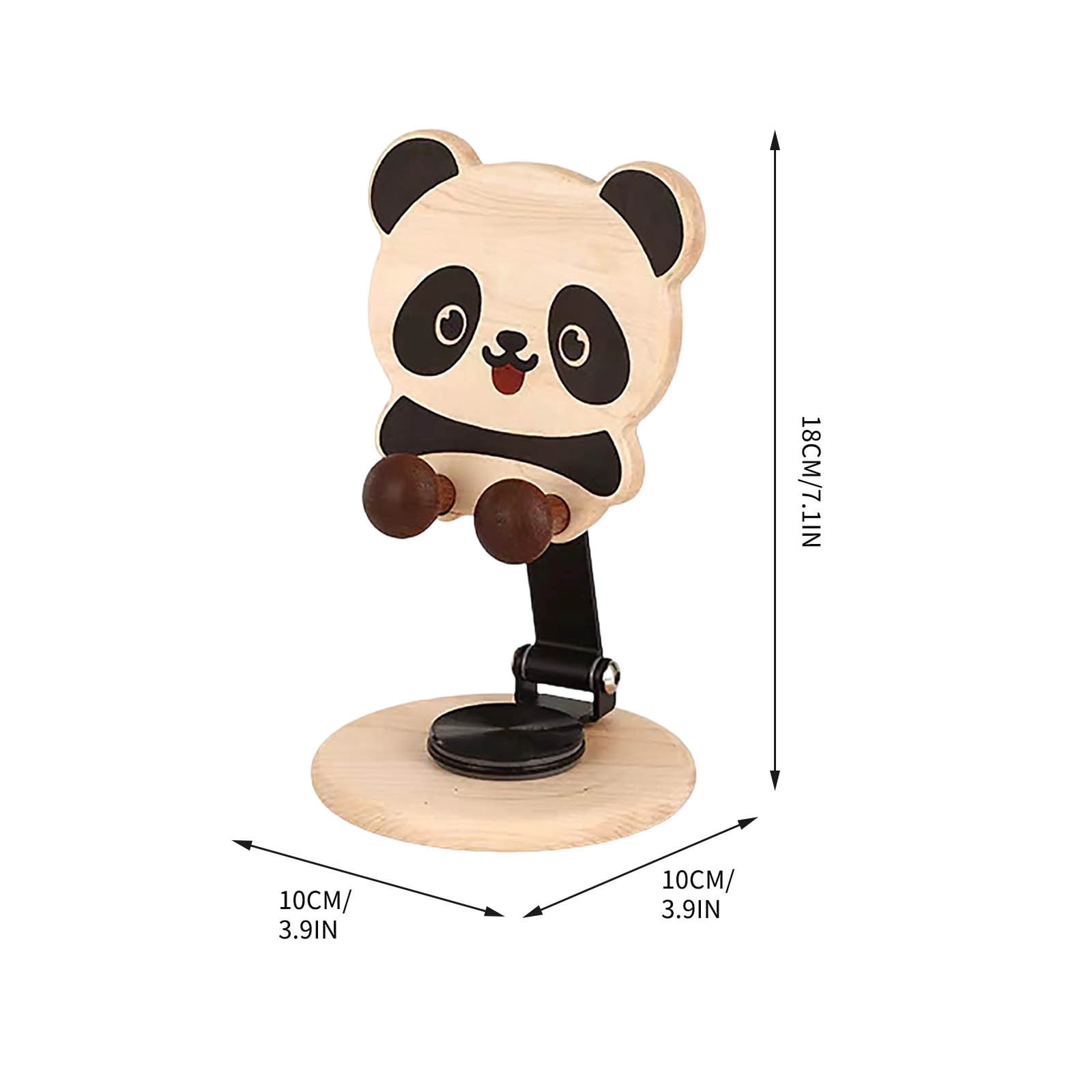 Wooden Adjustable Phone Stand, Foldable Desktop Cell Phone Holder for Desk, Compatible with iPhone Samsung