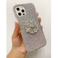 thumbnail image 2 of Compatible with OnePlus 7 Pro Glitter Case,3D Diamond Crystal Rhinestone Women Girls Rainbow Shiny Sparkle Bling Glitter Protective Phone Case Cover with Kickstand, 2 of 7