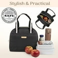 thumbnail image 3 of Jessica Simpson Women's Insulated Reusable Cooler Lunch Bag Tote with 1 Food Container for Work, Travel, Commute, Recreation, Beach and Picnic in Black, 3 of 9
