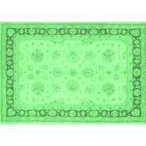 Ahgly Company Indoor Rectangle Persian Emerald Green Traditional Area Rugs, 5' x 7'