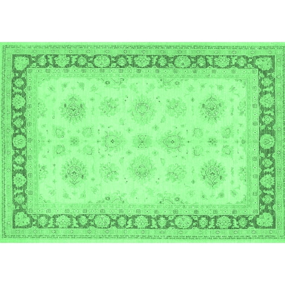 Ahgly Company Indoor Rectangle Persian Emerald Green Traditional Area Rugs, 5' x 7'