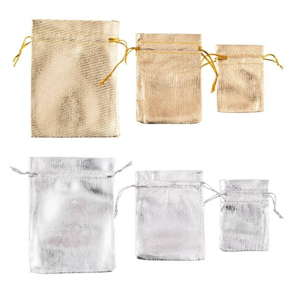 1 bag 60pcs 6 style Organza Bags Organza Pouches for Potpourri Rectangle Mixed color 7~12x5~9cm 10pcs/style