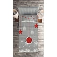 thumbnail image 2 of Ambesonne Christmas Quilted Coverlet 2 Pcs, Stars Baubles Snow, Twin Size, Grey Red White, 2 of 2