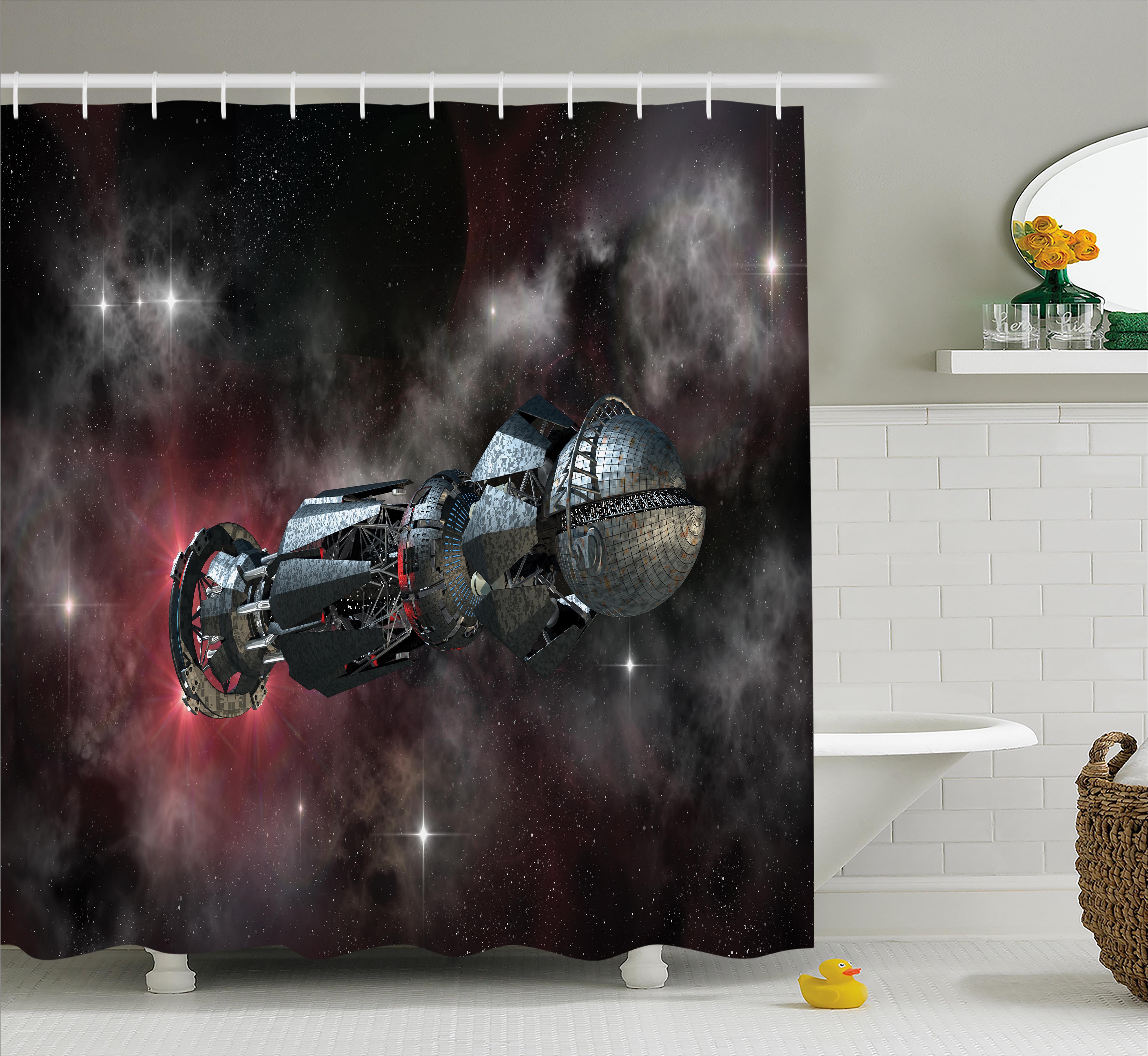 Galaxy Shower Curtain, Spaceship in Interstellar Travel on a Galactic