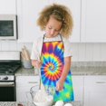 thumbnail image 3 of Colorful Rainbow Tie Dye Spiral Pattern Kids Aprons for Girls and Boys,Adjustable Neck Strap Toddler Aprons for Kids Cooking Baking, 3 of 4
