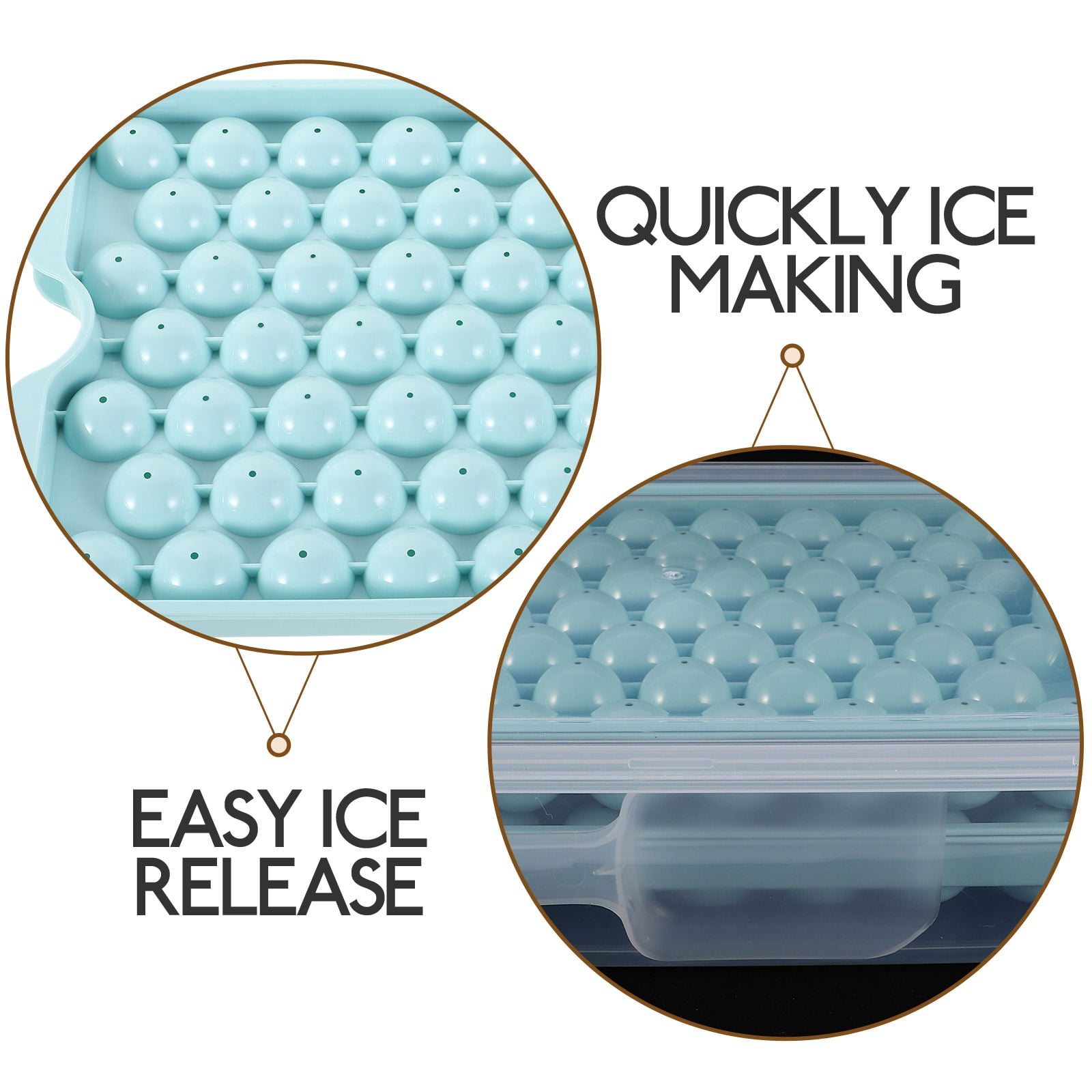 Masteelf 1 Set Ice Sphere Maker Press To Release Ice Tray With Lid Ice Ball Molds Reusable Ice Moulds Press To Release Ice Tray With Scoop