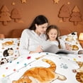 thumbnail image 4 of meiyoeat Cute Cartoon Kitten King Size Comforter Sets,Cute Animal Cat Comforters King Size For Girl,Reversible,3 Pieces,1 Comforter And 2 Pillowcases, 4 of 7