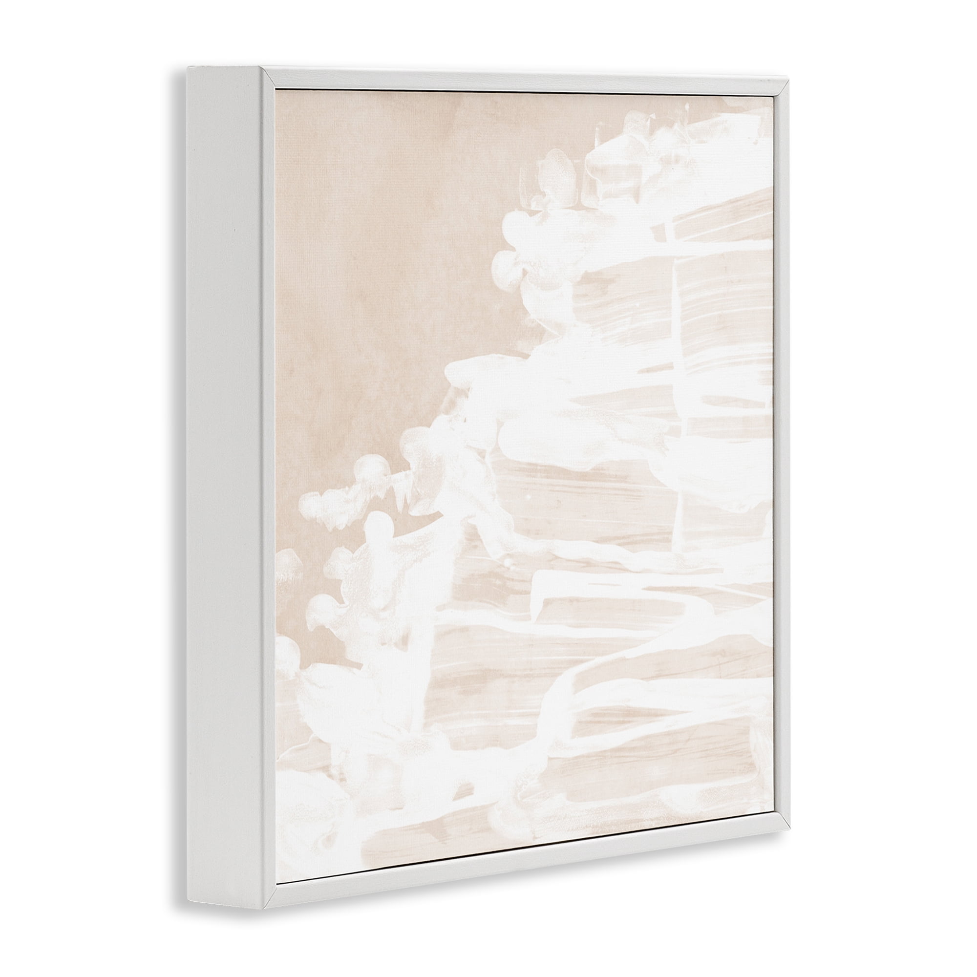 Stupell Industries Abstract Beach Splash Abstract Painting White Framed Art Print Wall Art, 17 x 17
