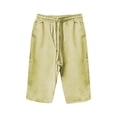 thumbnail image 5 of Lroveb Linen Shorts for Women High Waisted Bermuda Shorts Womens Knee Length Short Pants Ladies Loose Drawstring Casual Solid Color Shorts Yellow, 5 of 5