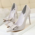 thumbnail image 5 of Zapatos de mujer 2024, moda coreana, tacones altos dulces, pajarita de muesca delgada, zapatos de tacón individuales para boda, zapatos de mujer, 5 of 5