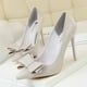 thumbnail image 5 of Zapatos de mujer 2024, moda coreana, tacones altos dulces, pajarita de muesca delgada, zapatos de tacón individuales para boda, zapatos de mujer, 5 of 5