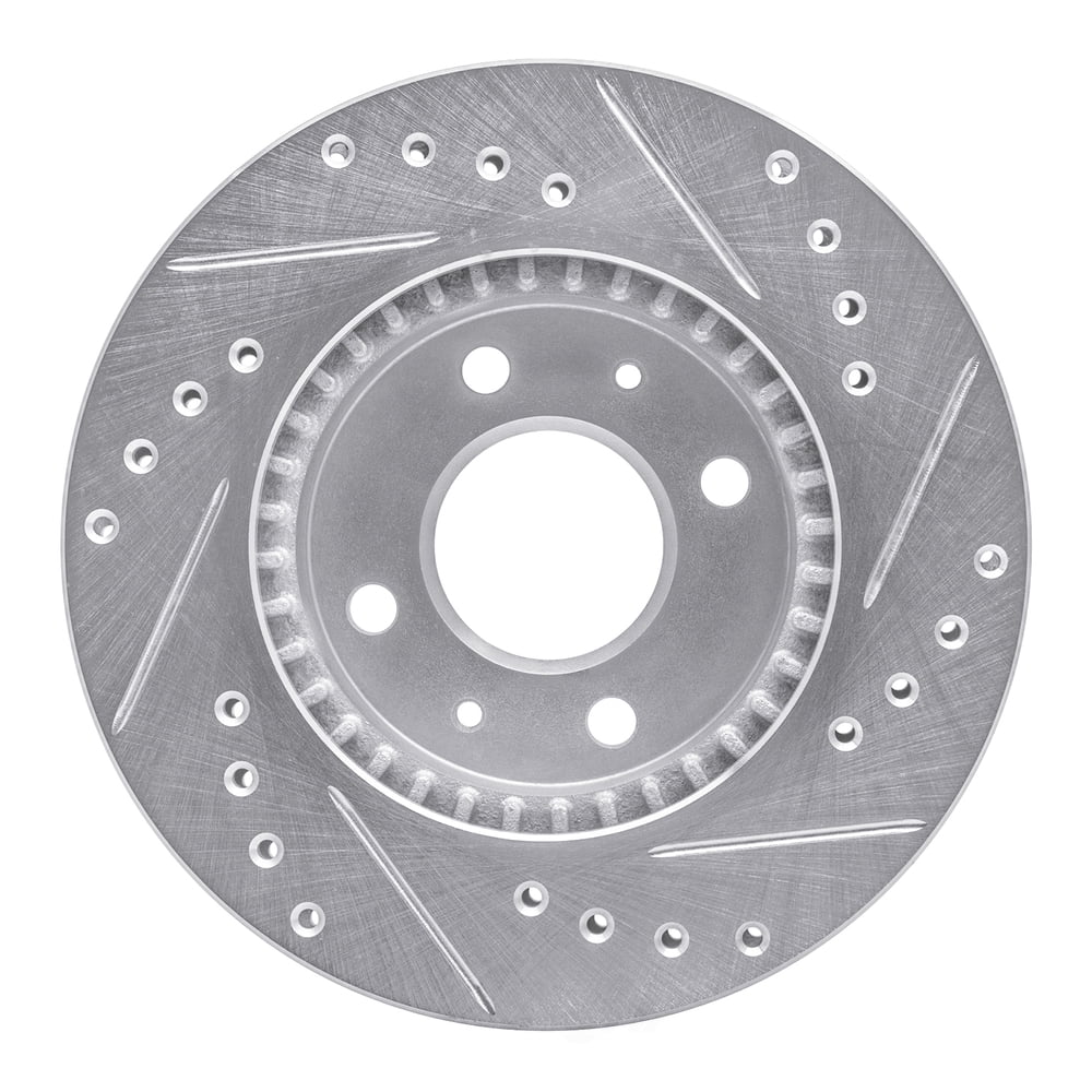 Dynamic Friction Company 631-67045L DFC Brake Rotor - Drilled And Slotted - Silver